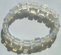 Synthetic Fire Opal Fiber Optic Half-Moon Bracelet